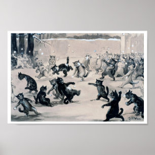 Katter Snowball Fight, Louis Wain Poster
