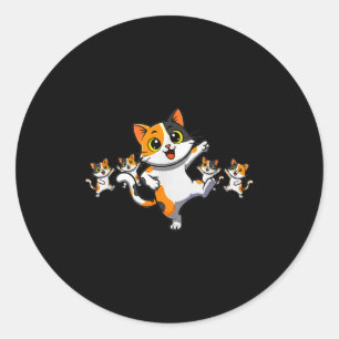 Katter som dansar rolig kattälskare för kvinnor Ki Runt Klistermärke