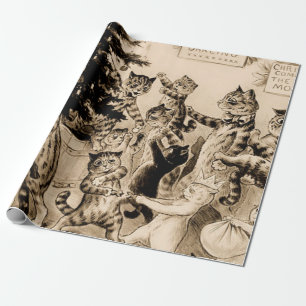 Katter som dekorerar Julgran av Louis Wain Presentpapper