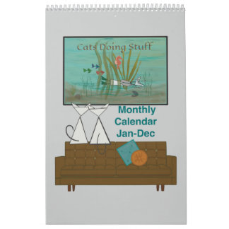 Katter som gör Saker 12-månaders kalender