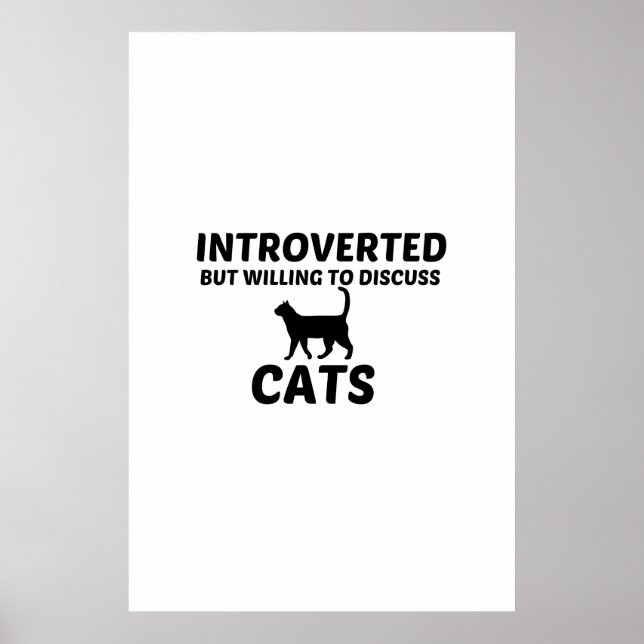 KATTER SOM INTROVERTERATS MEN SOM VILL DISKUTERA POSTER (Framsidan)