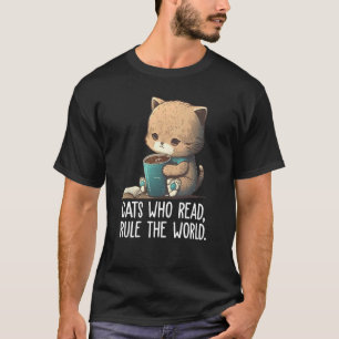 Katter som läser härskar över världen Bok Bok Nerd T Shirt