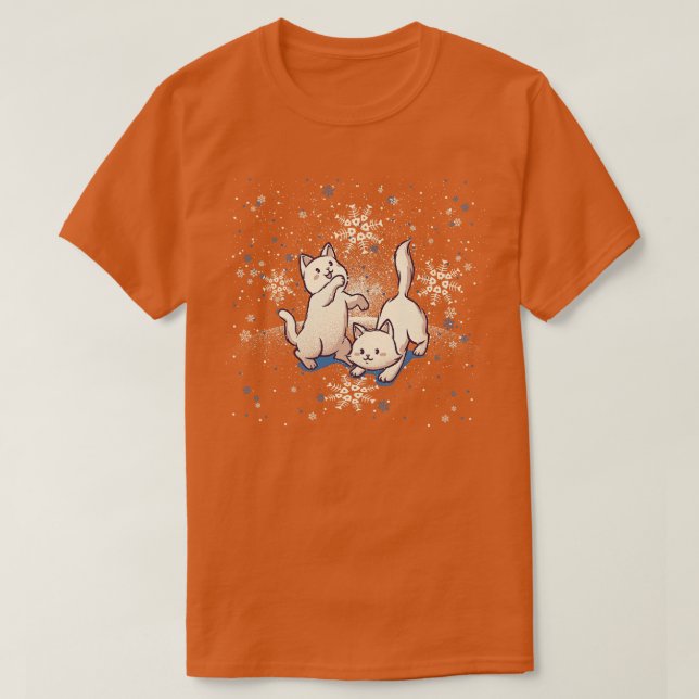 Katter som leker med Snöflingor av Tobe Fonseca T Shirt (Design framsida)