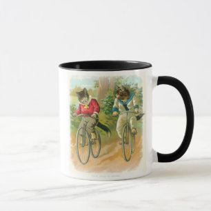 Katter som rider cyklar mugg