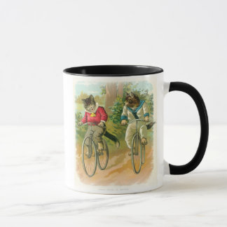 Katter som rider cyklar mugg