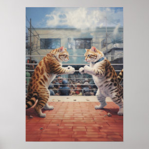 Katter som sätter igång med kampen mot martialkons poster