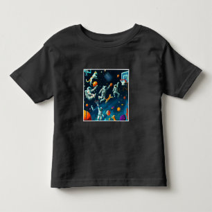 Katter som spelar basket i rymden med astronauter t shirt