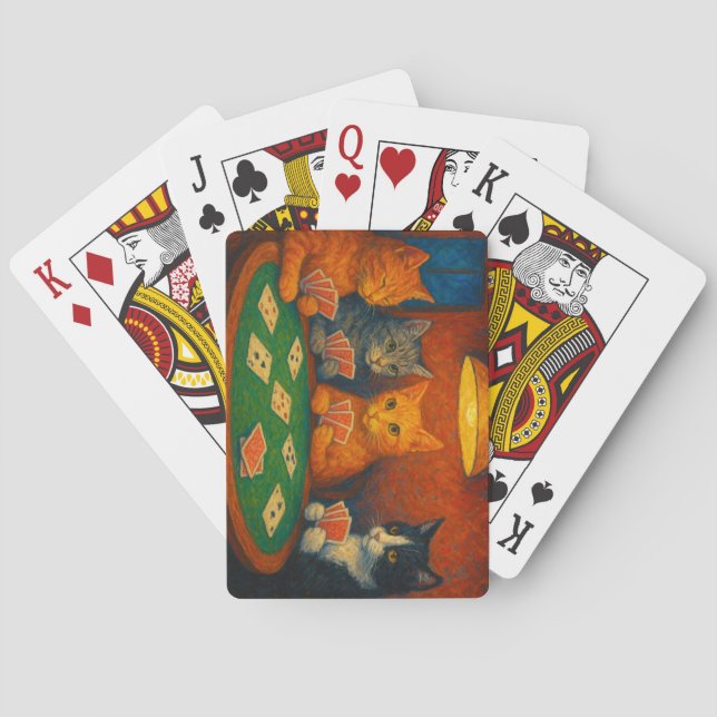 Katter som spelar kort casinokort (Baksidan)