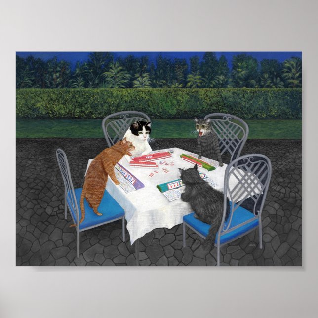 Katter som spelar Mahjong 2 Affisch (Framsidan)