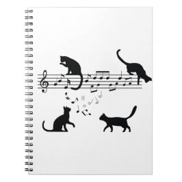 Katter som spelar Musik noter Anteckningsbok