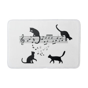 Katter som spelar Musik noter Badrumsmatta