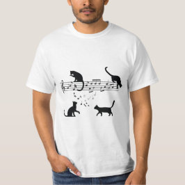Katter som spelar Musik noter T Shirt