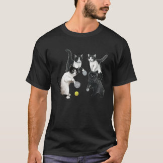 katter som spelar pickleball Galen Katt Picklebal T Shirt