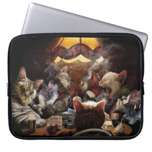 Katter som spelar poker laptop fodral