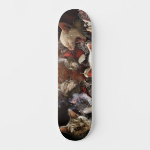 Katter som spelar poker mini skateboard bräda 18,5 cm