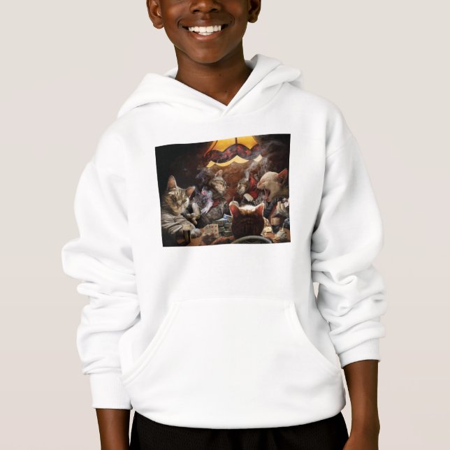 Katter som spelar poker t shirt (Framsida)