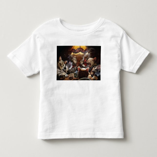 Katter som spelar poker t shirt (Framsida)