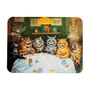 Katter som tycker om cigarrer & konjak, Louis Wain Magnet