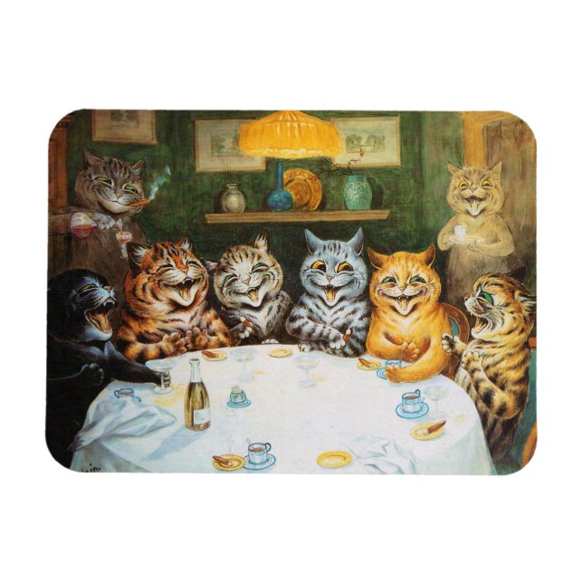 Katter som tycker om cigarrer & konjak, Louis Wain Magnet (Horisontell)