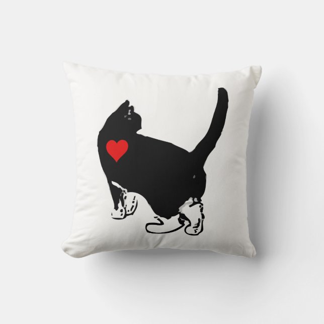 Katter som visar Kärlek Kudde (Framsida)