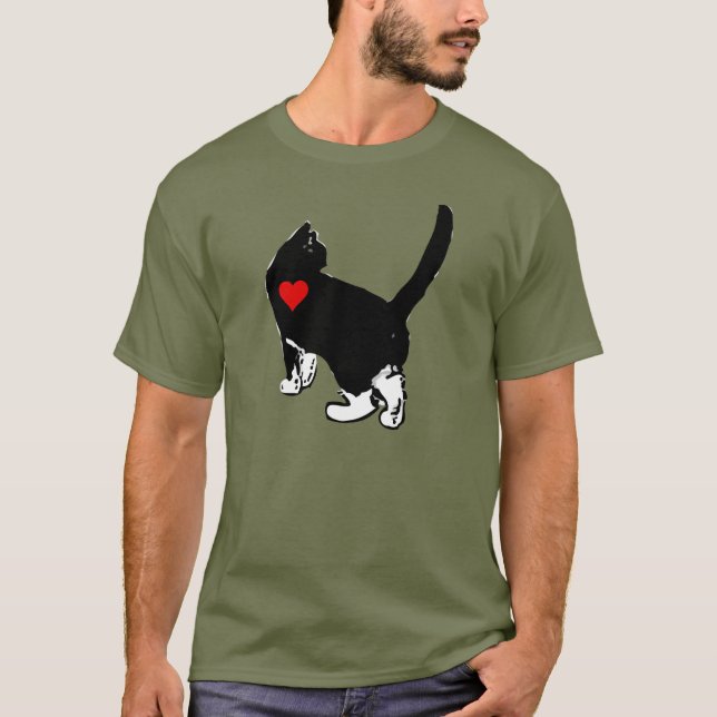 Katter som visar Kärlek T Shirt (Framsida)