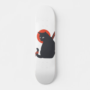 Katter som Warrior Samurai - Välj bakgrund färg Mini Skateboard Bräda 18,5 Cm