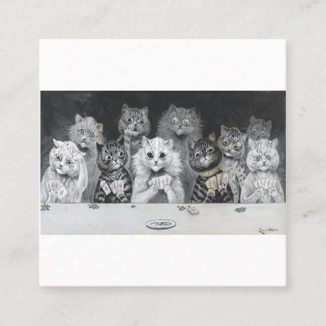 Katter - Spelkort - Louis Wain Fyrkantigt Visitkort (Framsida)