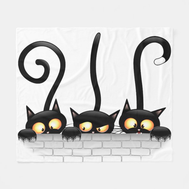 Katter, stygga, lekfulla och funna tecken fleecefilt (Framsidan (Horisontell))