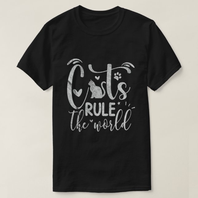 Katter styr världen t shirt (Design framsida)