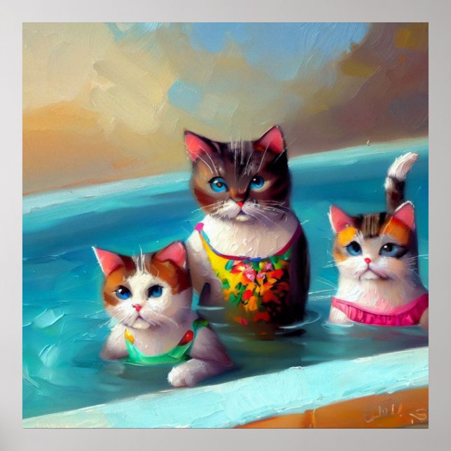 Katter Swimming Poster (Framsidan)