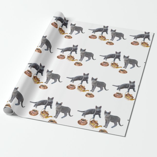 Katter Tea Party Wrapping Papprare Presentpapper (Utrullad)