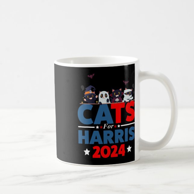Katter till Harris 2024 - Kamala Harris Halloween  Kaffemugg (Höger)
