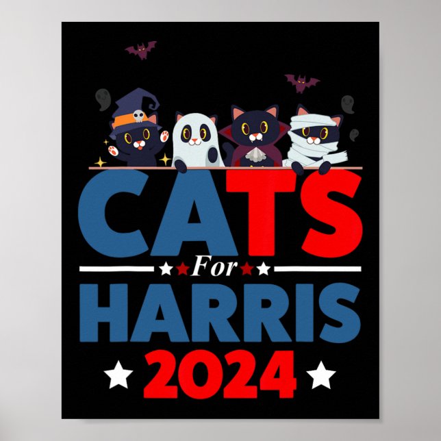 Katter till Harris 2024 - Kamala Harris Halloween  Poster (Framsidan)