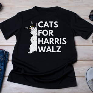 Katter till Harris Walz 2024 Kampanj T Shirt