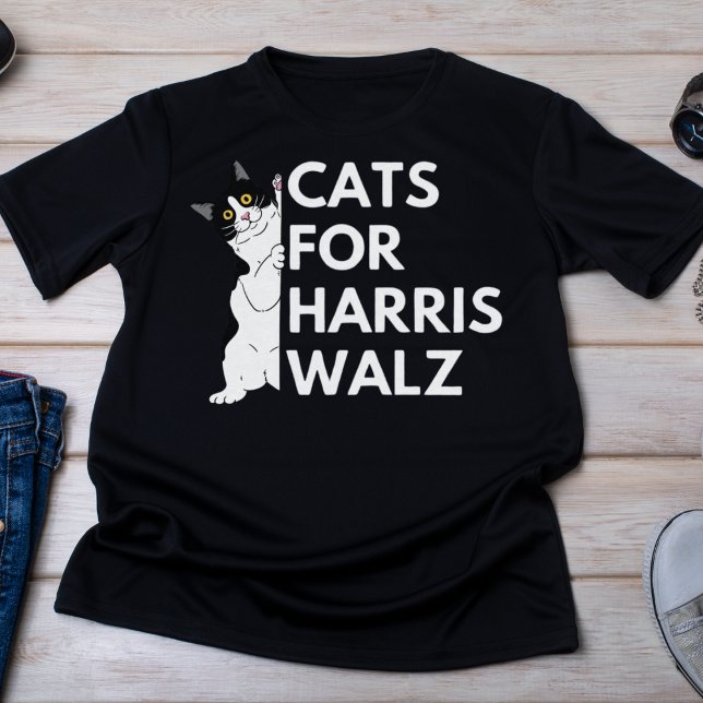 Katter till Harris Walz 2024 Kampanj T Shirt (Skapare uppladdad)