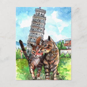 Katter Torn i Pisa Vykort