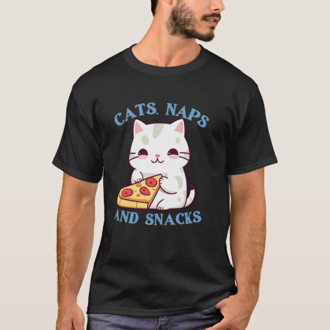 Katter, tupplur och snacks t shirt (Framsida)