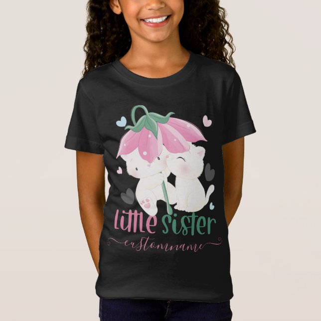 Katter under Flower Paraplla Anpassningsbar Little T Shirt (Framsida)