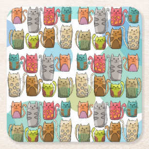 Katter! Underlägg Papper Kvadrat