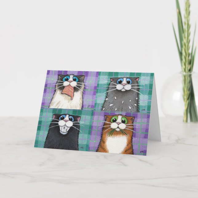 Katter upp till inget hälsningskort för Bra Kort (Framsida)