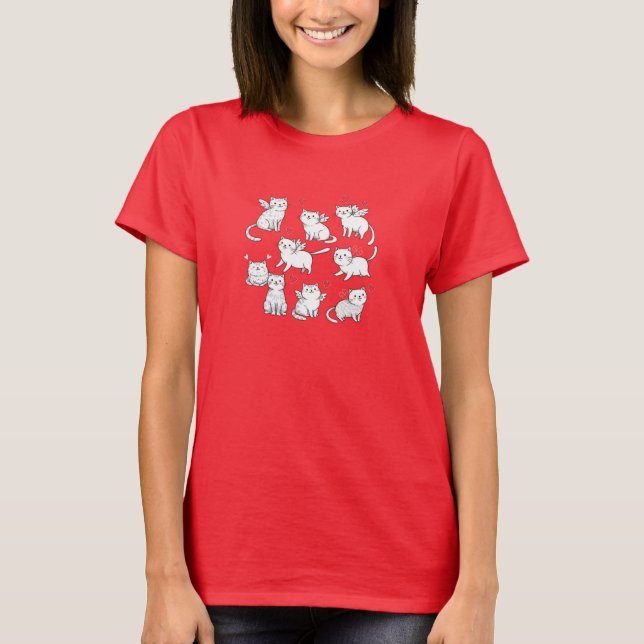 Katter Valentindagen T-Shirt (Framsida)