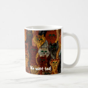 katter - vi önskar tea! kaffemugg