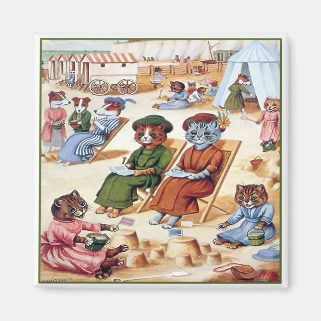 Katter vid stranden av Louis Wain Magnet (Framsidan)