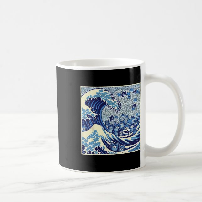 Katter vinkar till Kamala Rolig kattdam  Kaffemugg (Höger)