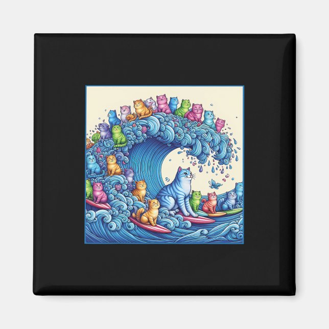 Katter Wave for Kamala Funny Magnet (Framsidan)