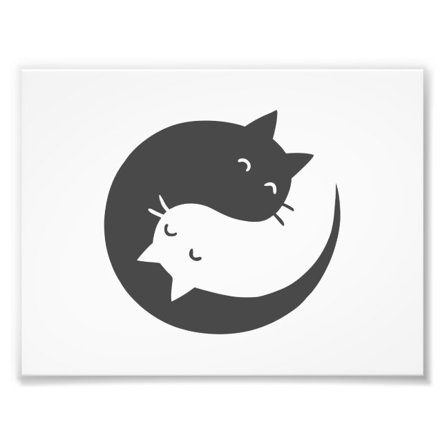 Katter Yin och Yang mandala - Välj bakgrundsfärg Fototryck (Framsidan)