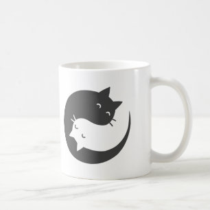 Katter yin och yang mandala - Välj bakgrundsfärg Kaffemugg