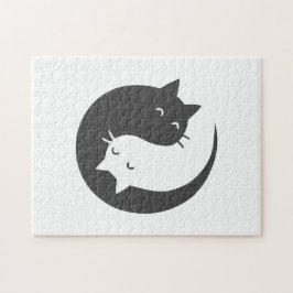 Katter Yin och Yang mandala - Välj bakgrundsfärg Pussel