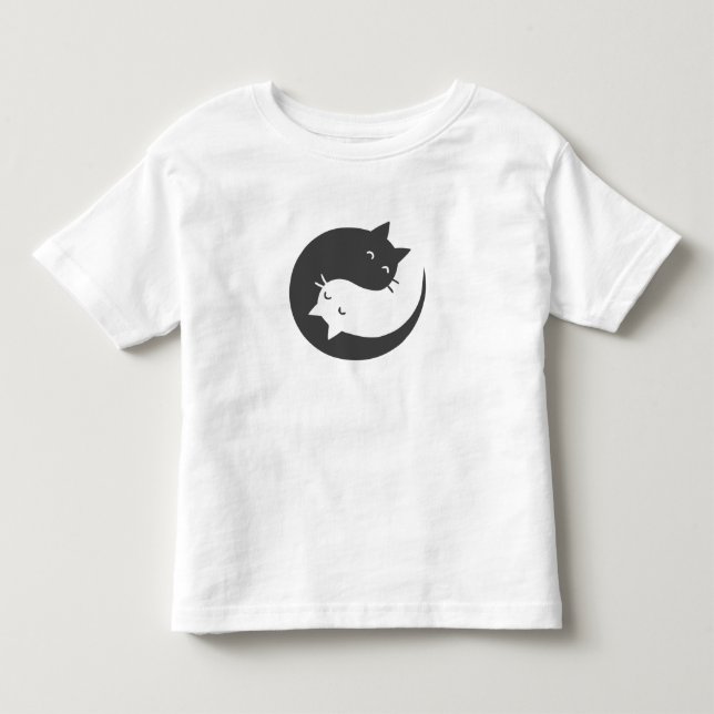 Katter yin och yang mandala - Välj bakgrundsfärg T Shirt (Framsida)