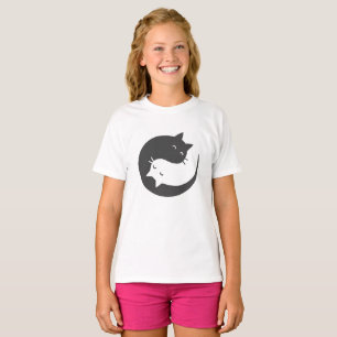Katter yin och yang mandala - Välj bakgrundsfärg T Shirt